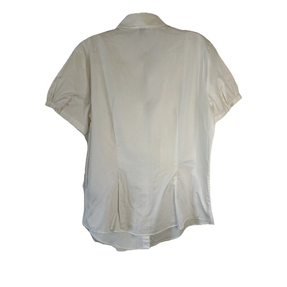 Lauren Ralph Lauren Vintage Ruffle White Shirt Preppy Classic Large - Picture 3 of 8